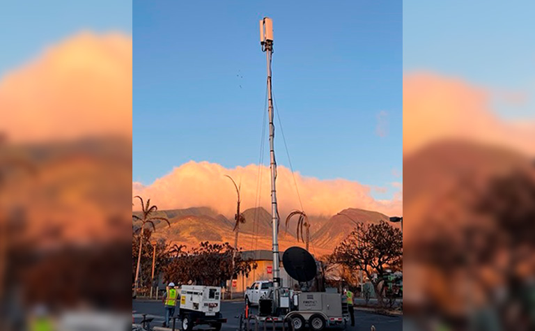FirstNet portable cell site in Lahaina