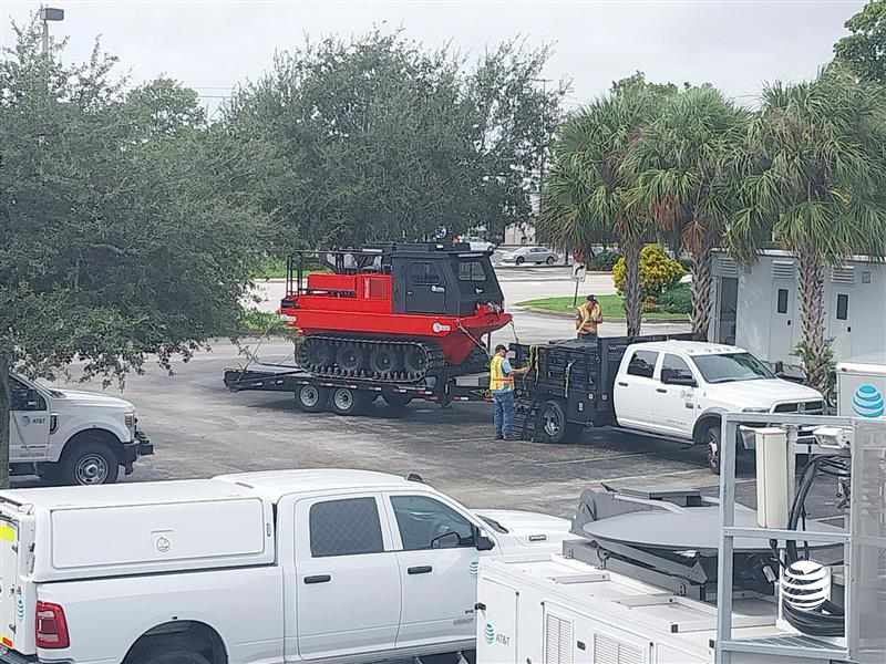 Crew preparing amphibious vehicle in Fort Lauderdale.