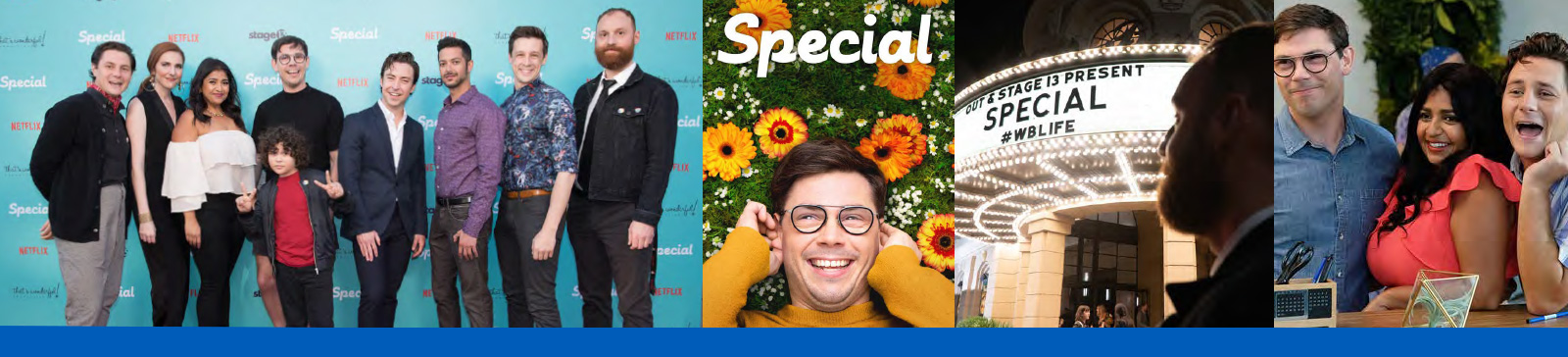 Cast photos from "Special", a WarnerMedia show about a man with mild cerebral palsy who decides to rewrite his identity. 
