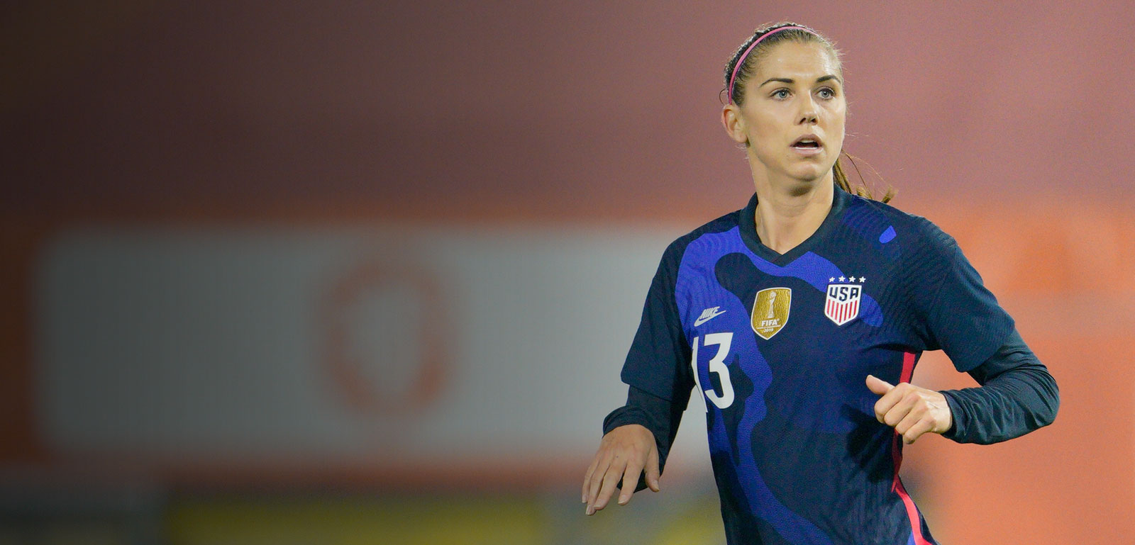 Image of Alex Morgan, a professional soccer player for the Orlando Pride and the US Women's National Team.