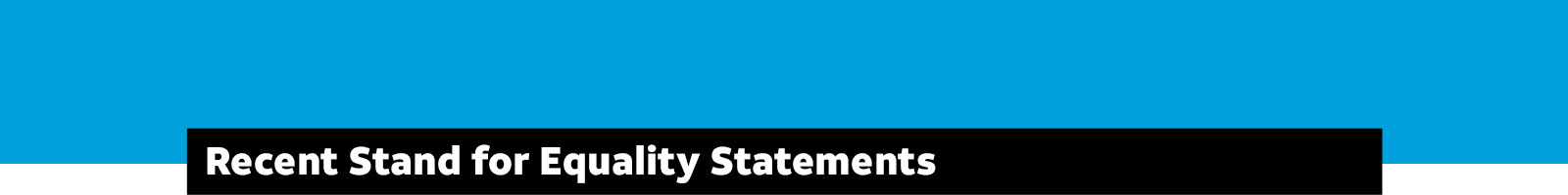 Recent stand for equality statements banner
