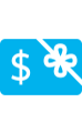 Blue gift card icon with a dollar sign and gift ribbon 