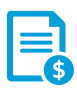 Icon of a document with a dollar sign in the corner