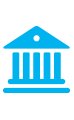 Blue icon of a courthouse with five pillars