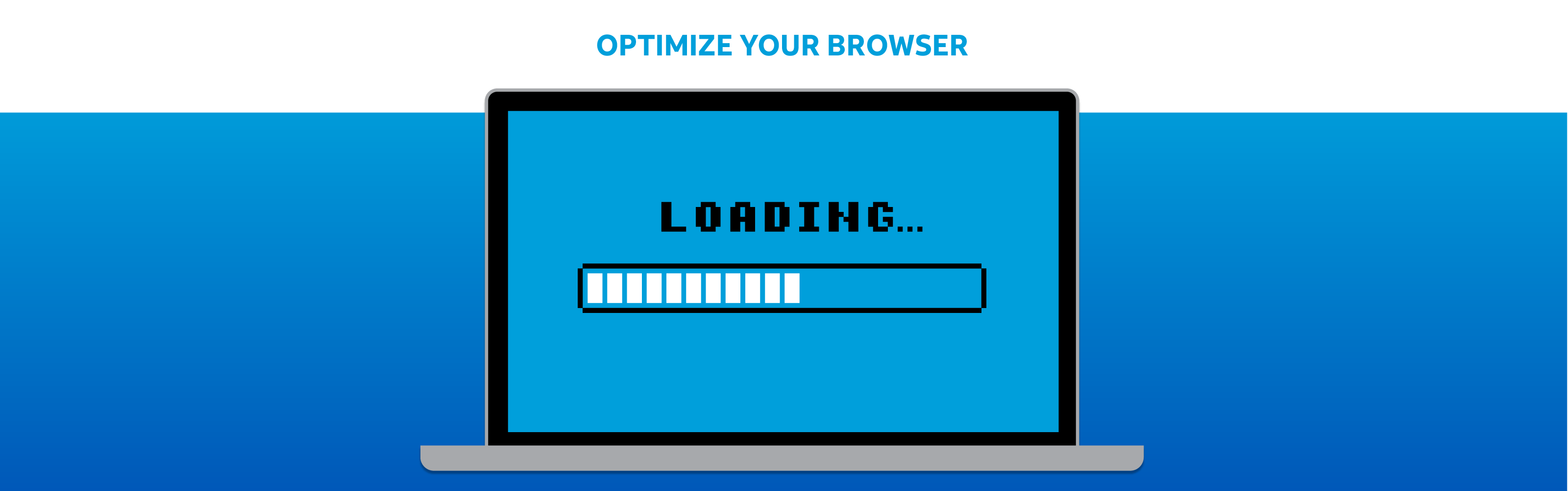 Image of a laptop showing a browser Loading... screen