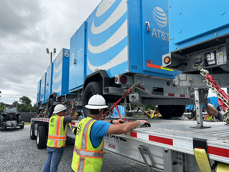 Generators ready to deploy at AT&T Network Disaster Recovery (NDR) staging yard in the New Orleans area.