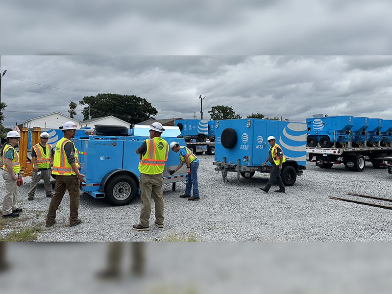 The AT&T Network Disaster Recovery (NDR) team staged for rapid deployment in the New Orleans area. 