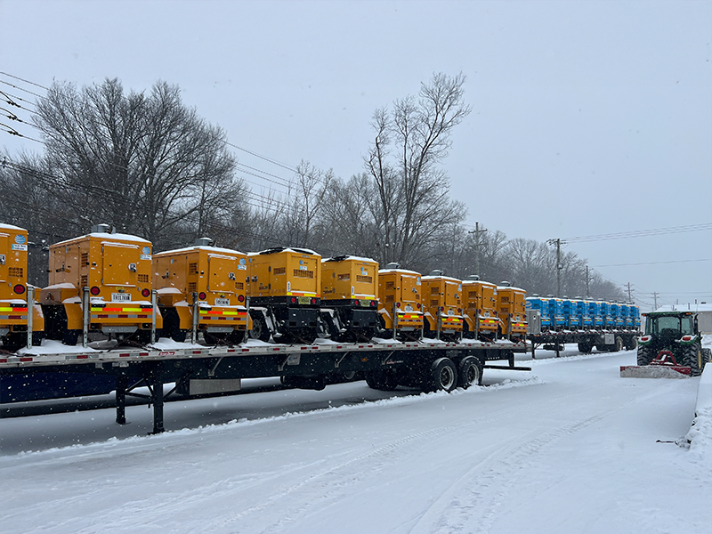 Generators at the ready to deploy at AT&T Network Disaster Recovery (NDR) staging yard in Louisville, KY. 