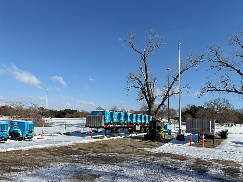 Generators at the ready to deploy at AT&T Network Disaster Recovery (NDR) staging yard in Shreveport, LA. 