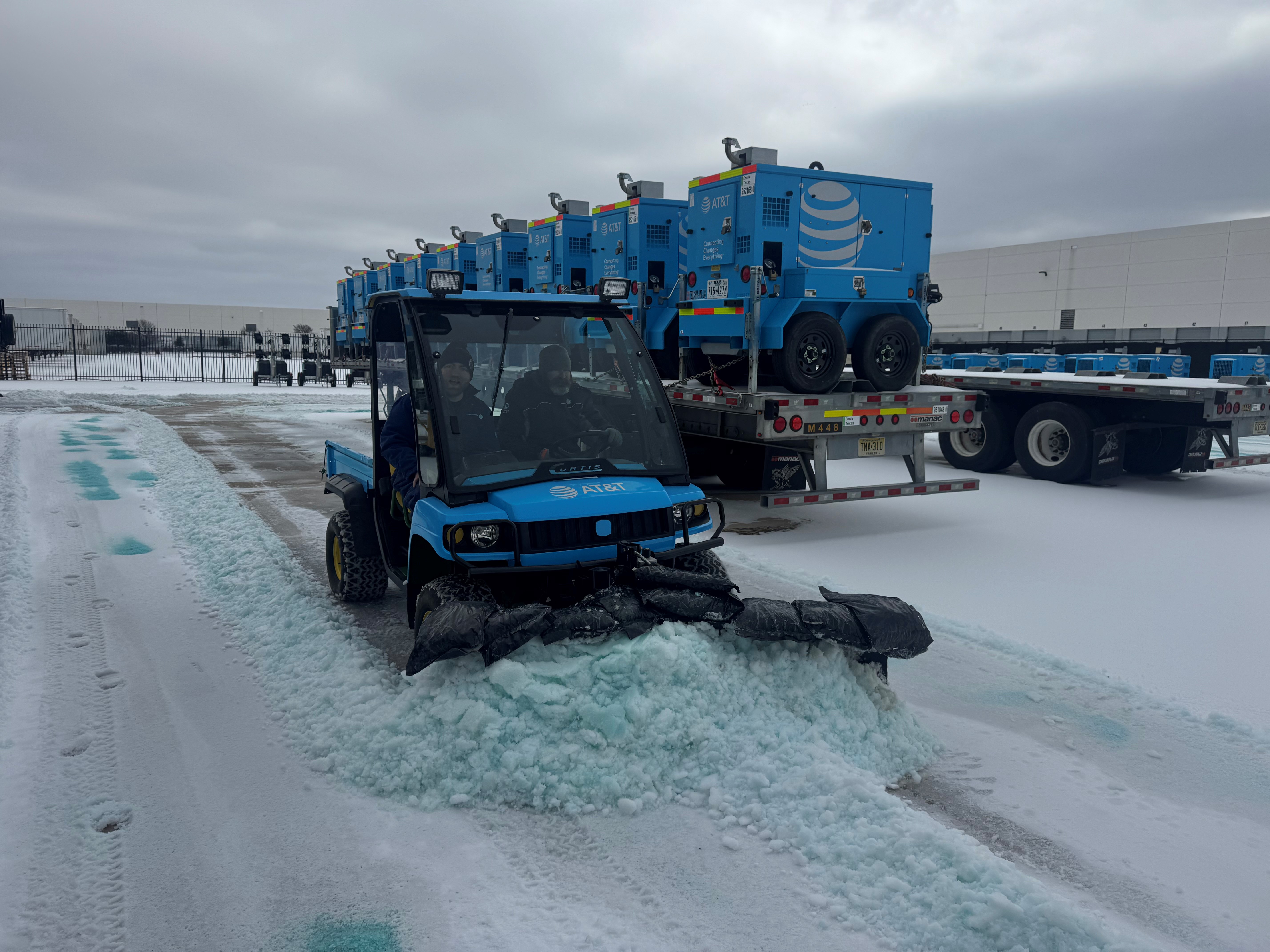 Generators ready to deploy at AT&T Network Disaster Recovery (NDR) staging yard in Grand Prairie, TX.