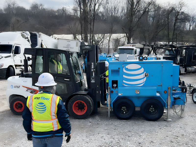 A generator ready to deploy at AT&T Network Disaster Recovery (NDR) staging yard in Knoxville, TN. 