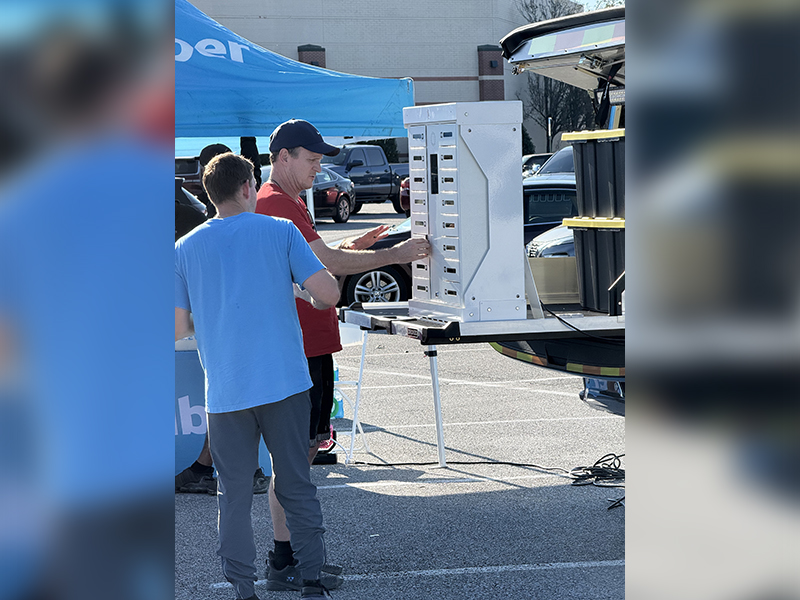 Device charging station in Pensacola, FL.