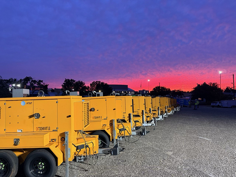 Generators ready for deployment at our Mississippi staging yard.