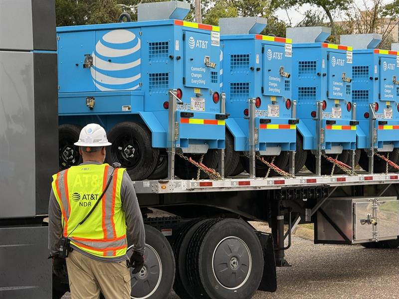 Generators arrive at Network Disaster Recovery (NDR) basecamp in Dothan, AL.
