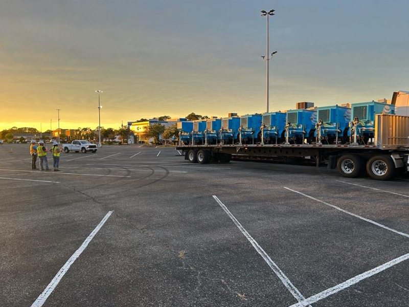 AT&T Network Disaster Recovery (NDR) support team members at Isaias generator yard.