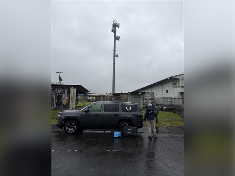 FirstNet Response Operations Group check on equipment in Hilo, Hawaii.