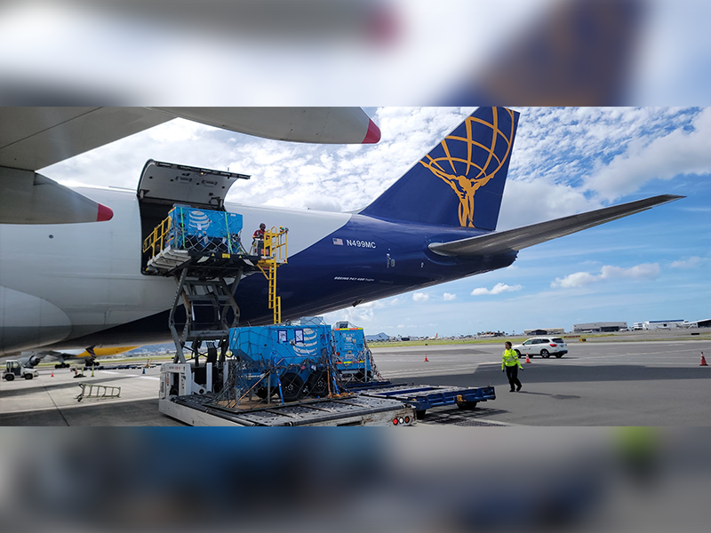 Additional AT&T Network Disaster Recovery (NDR) generators arrive on Oahu via Atlas Air to support recovery efforts in Hawaii.