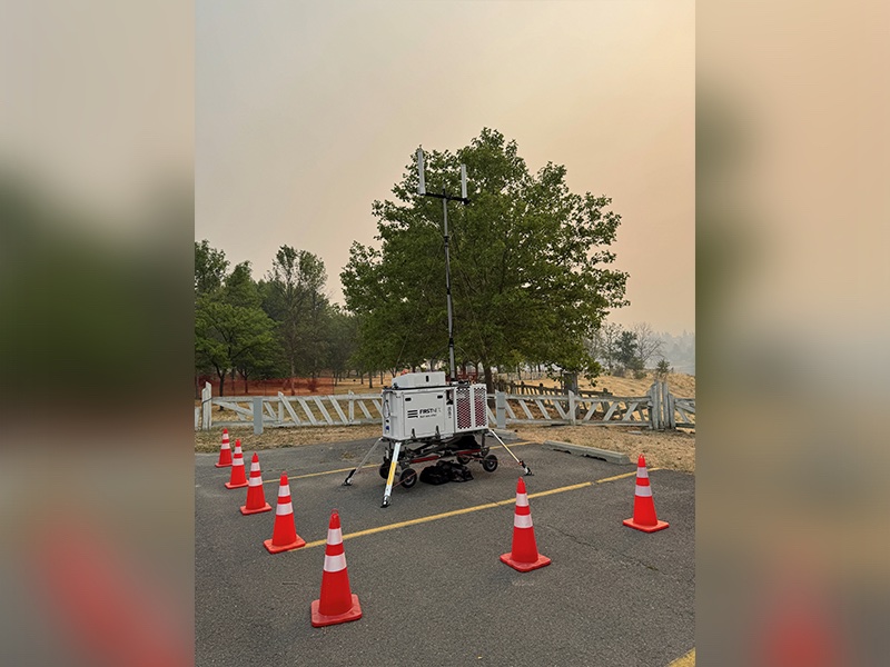 FirstNet Compact Rapid Deployable (CRD) deployed at the Mitre Rock Fire in Davenport, WA  