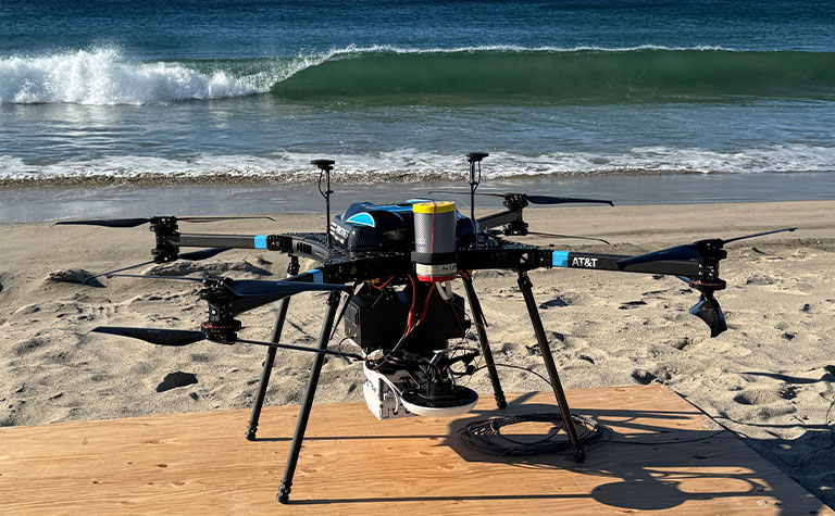 AT&T Flying COW prepared for launch.