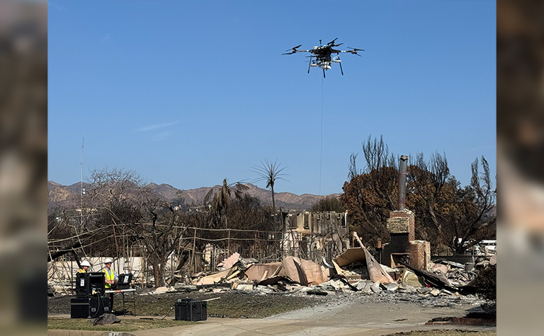 AT&T Flying COW provides critical service to area impacted by the Southern California wildfires.