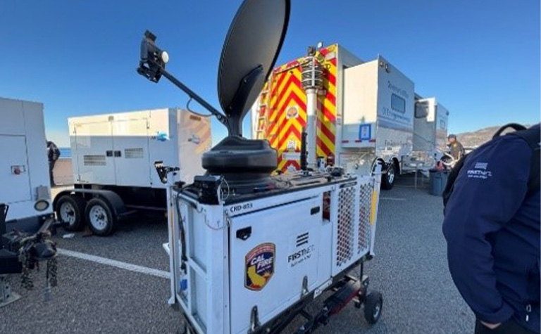 CalFire has deployed their own FirstNet Compact Rapid Deployables (CRDs) to the Los Angeles Area. These CRDs provide on-the-go coverage on FirstNet, wherever and whenever it is needed.