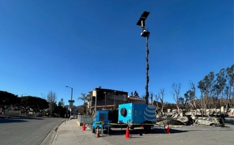 LEO Cell Trailer (LCT) provides connectivity to impacted area in Southern California.