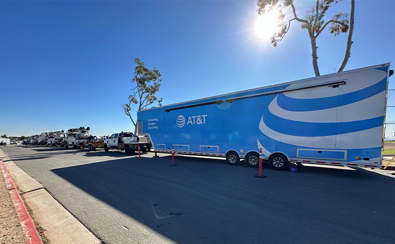 AT&T’s Mobile Connectivity Center stationed in Malibu Bluffs Park.