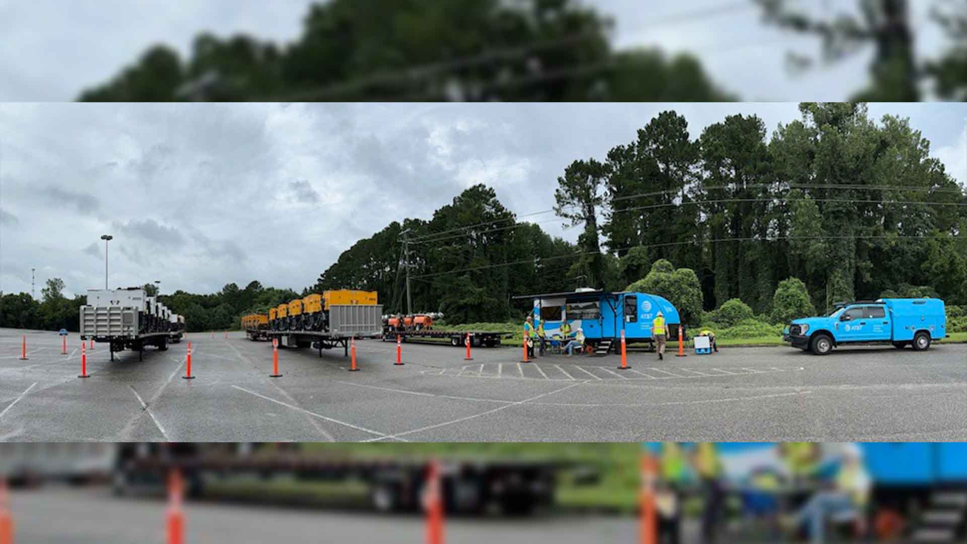 AT&T Network Disaster Recovery (NDR) staging site with generators in Orangeburg County, SC