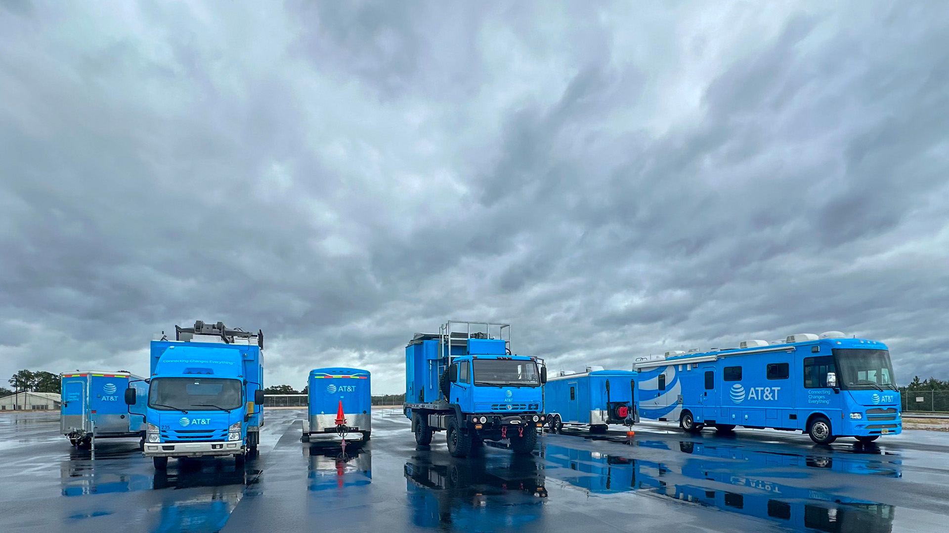 AT&T Network Disaster Recovery (NDR) assets staged in Tallahassee and ready for deployment 