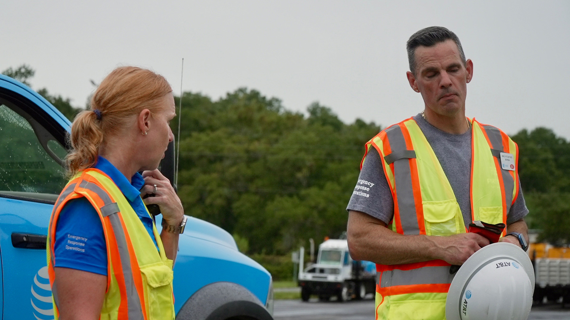 Network Disaster Recovery (NDR) support team members preparing for deployment 