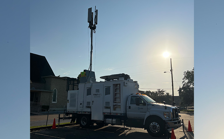 FirstNet Satellite Cell on Light Truck (SatCOLT) provides connectivity to first responders in Matagorda County.
