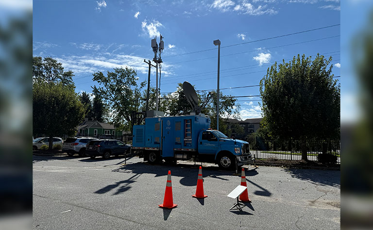 AT&T Satellite Cell on Light Truck (SatCOLT) provides service to public safety in Henderson County, NC