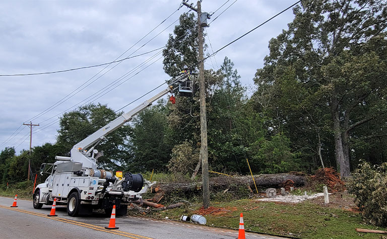 AT&T technicians working to restore service in Greenville County, SC.