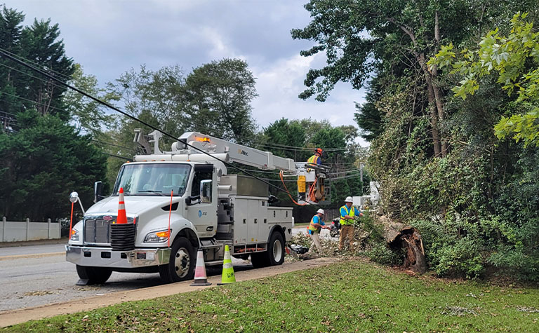 AT&T technicians working to restore service in Greenville County, SC.