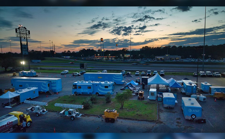 AT&T Network Disaster Recovery (NDR) basecamp in McIntosh County, GA.