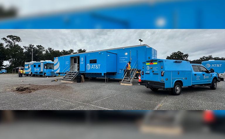 AT&T Network Disaster Recovery (NDR) basecamp in McIntosh County, GA