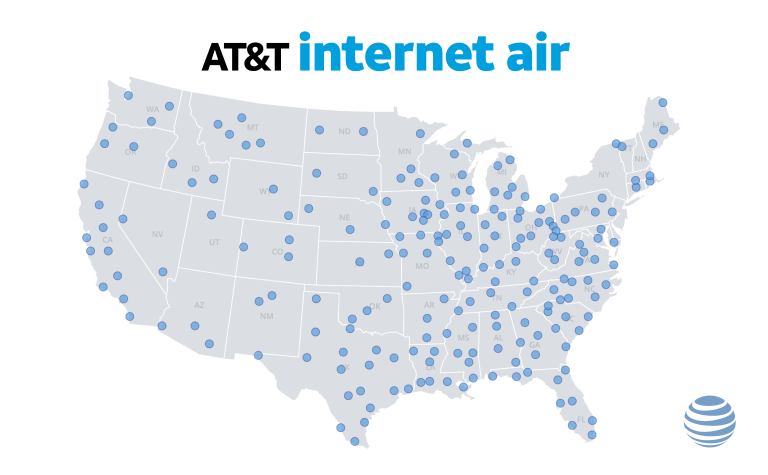 AT&T Internet Air map