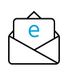 Icon of an email being sent in an envelope