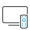 Icon of television and remote control