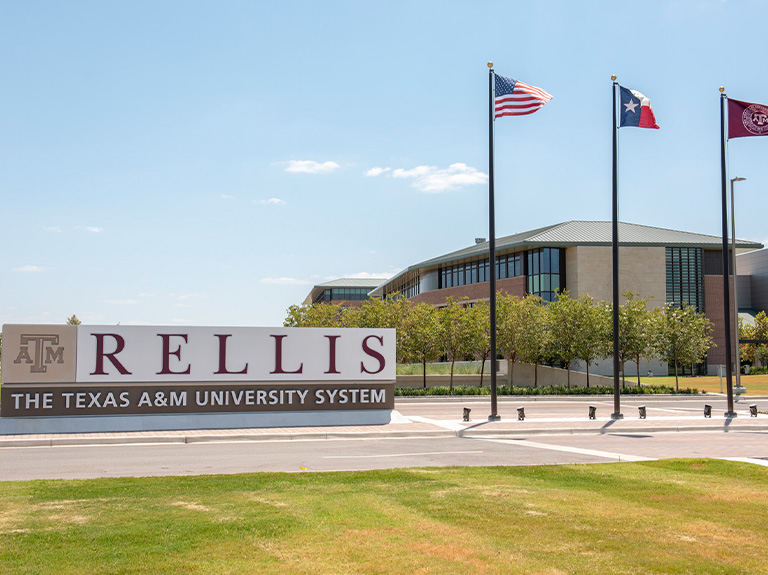 The RELLIS Campus sign at Texas A&M University