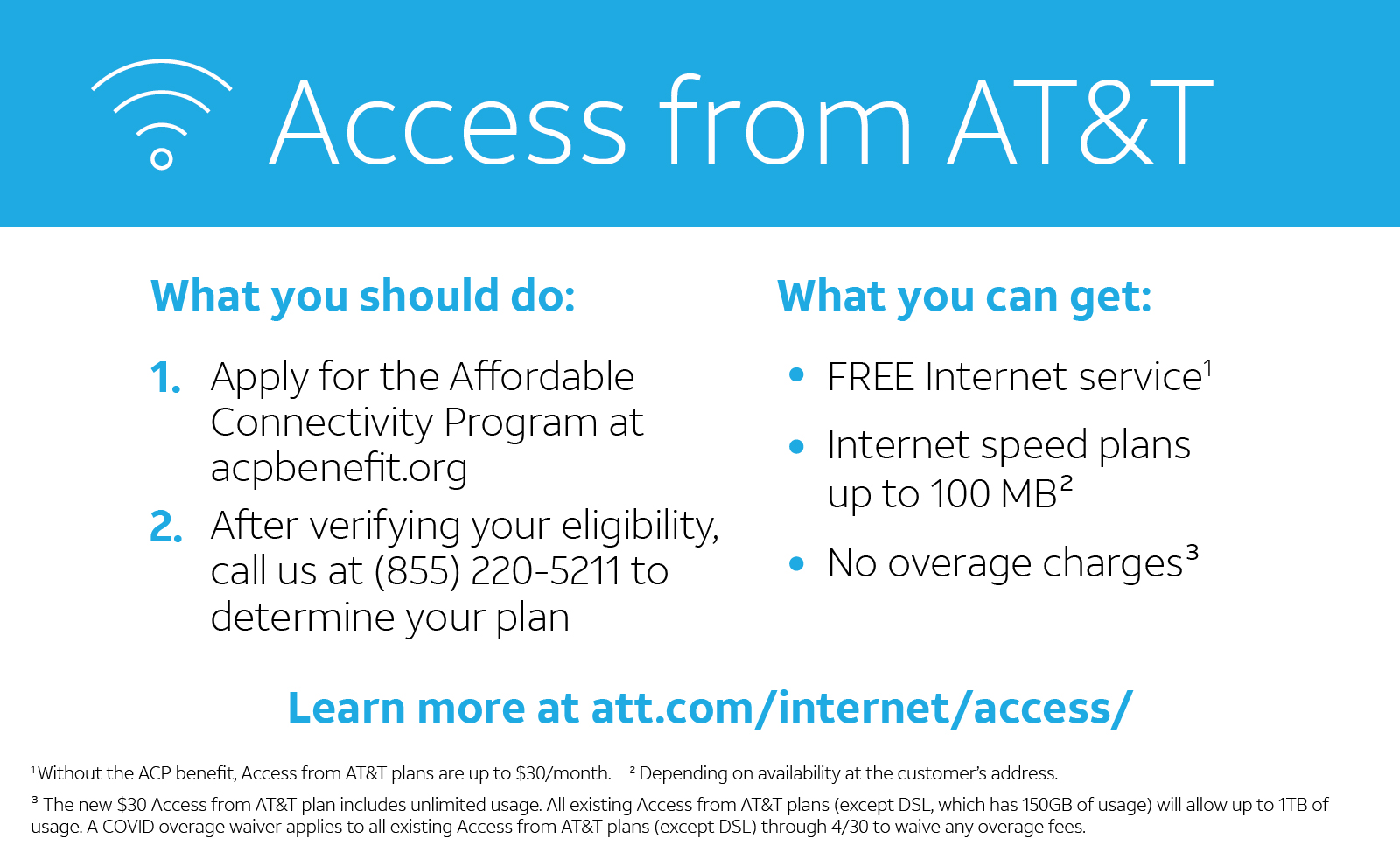 New AT&T Access Plan + New Federal Benefit = Free