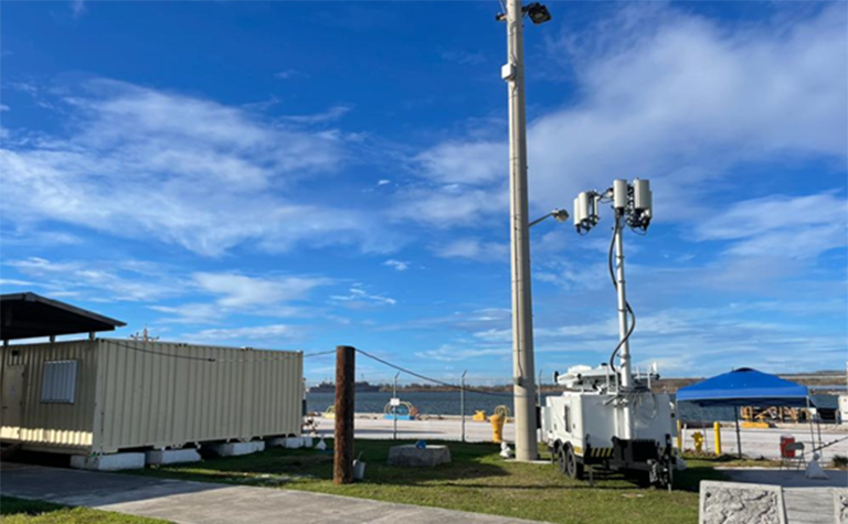 Dedicated FirstNet asset at Apra Harbor, Guam following Super Typhoon Mawar