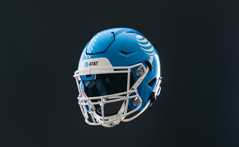Left-side view of the AT&T 5G Helmet.