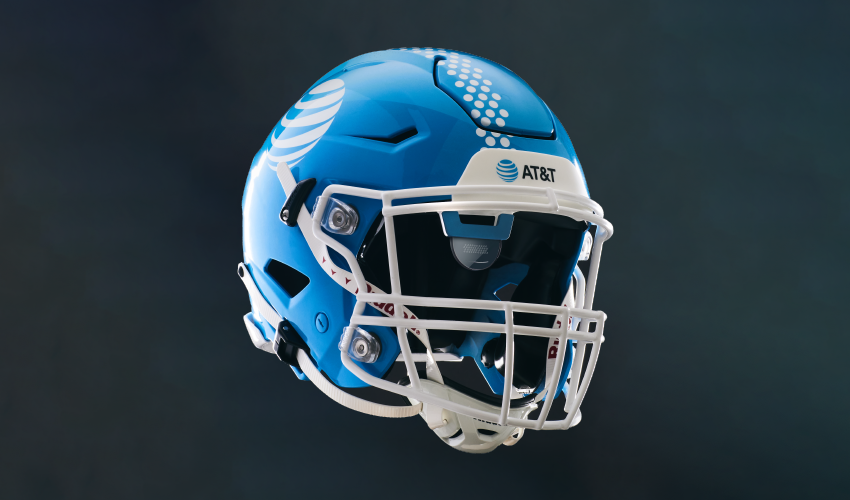 Right-side view of the AT&T 5G Helmet.