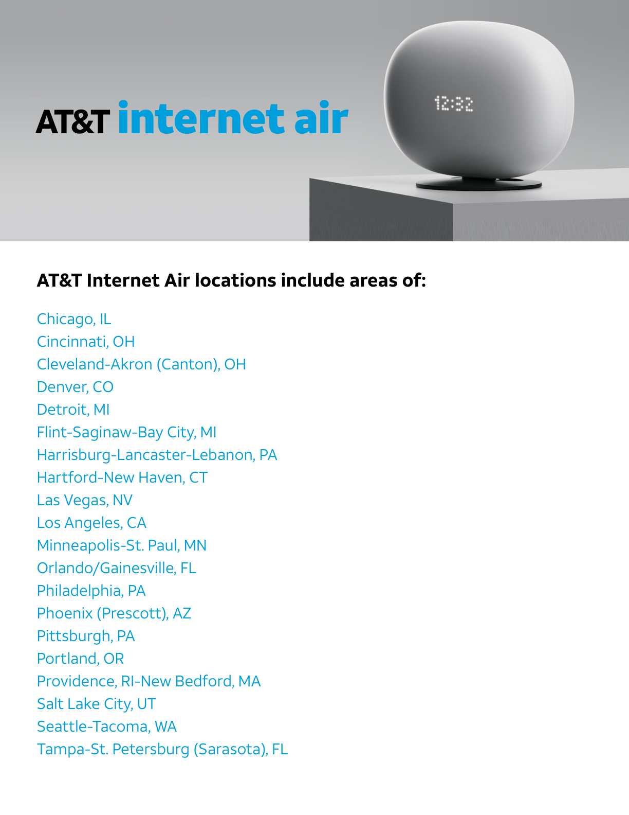 AT&T Internet Air locations