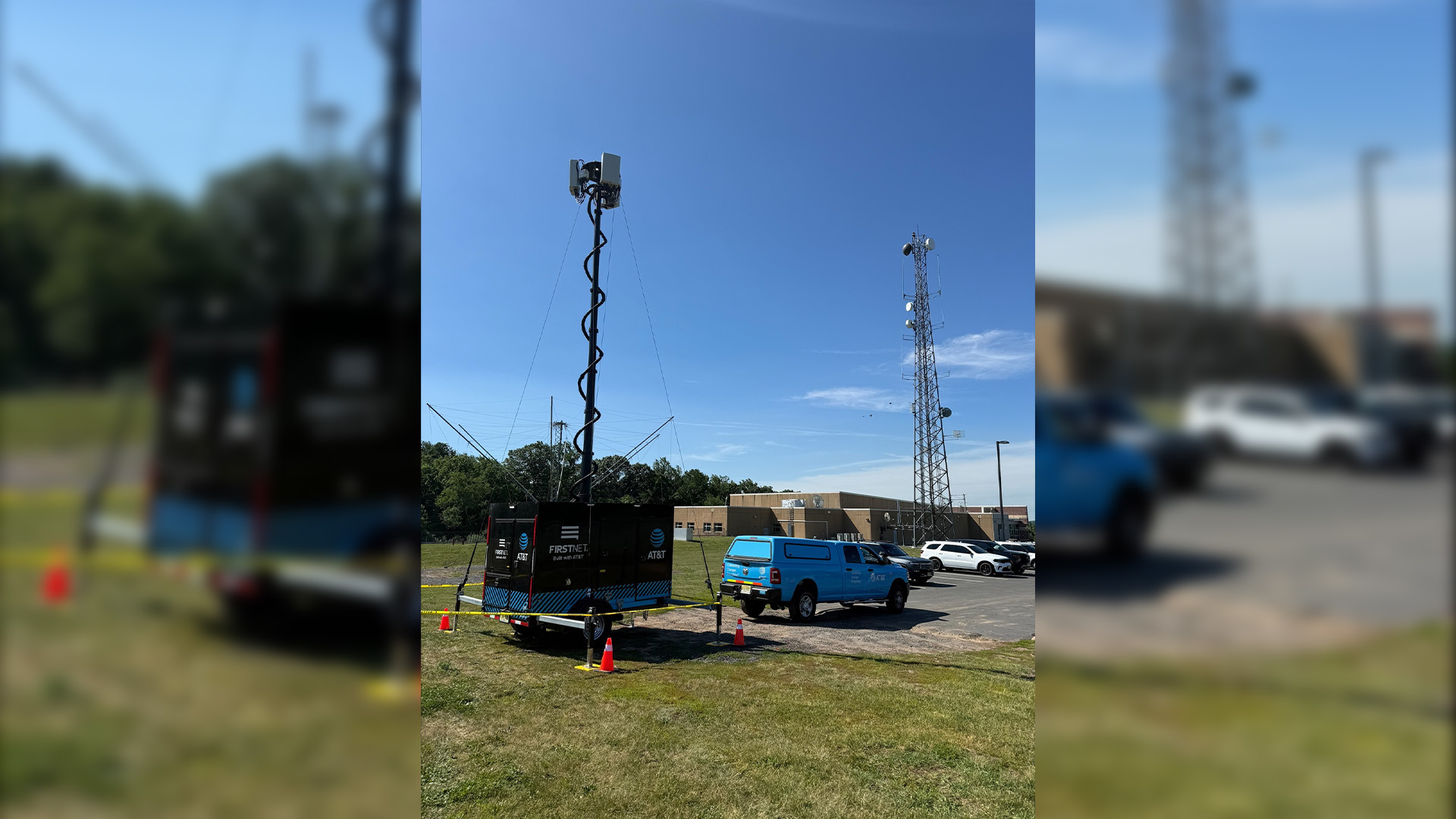 A LEO Cell Trailer (LCT) deployed at a public safety EOC in New Jersey