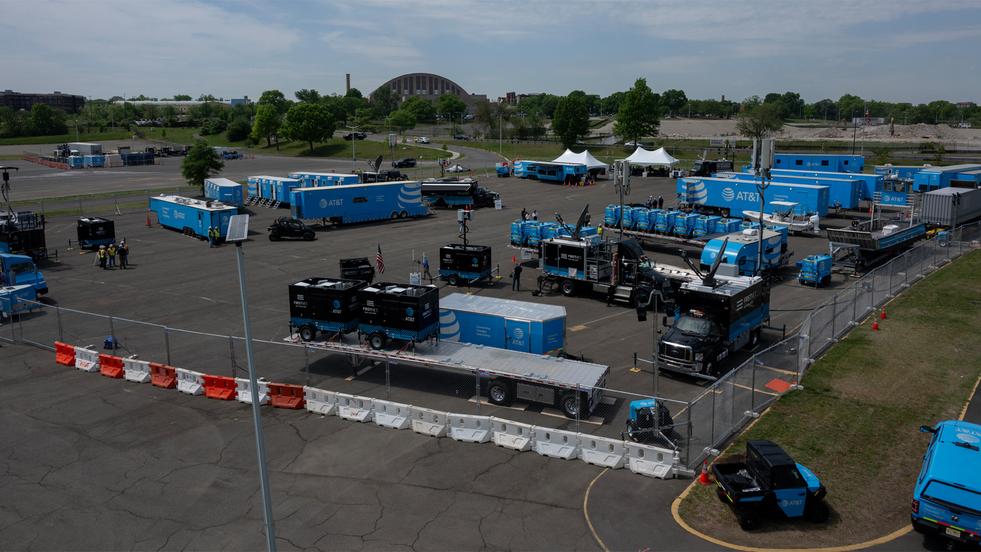 AT&T's NDR team aims to be self-sufficient, establishing base camps in affected areas to avoid burdening local resources. 